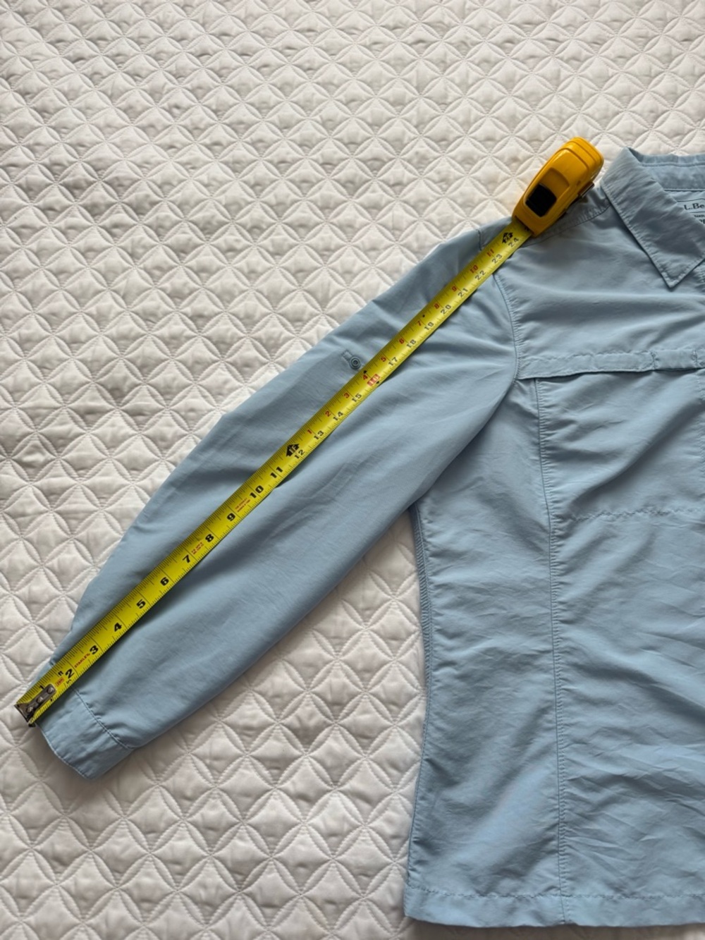 L.L. Bean Light Blue Tropicwear Button-Down Long Sleeve Sun Block Shirt Sz XLP - Picture 13 of 16